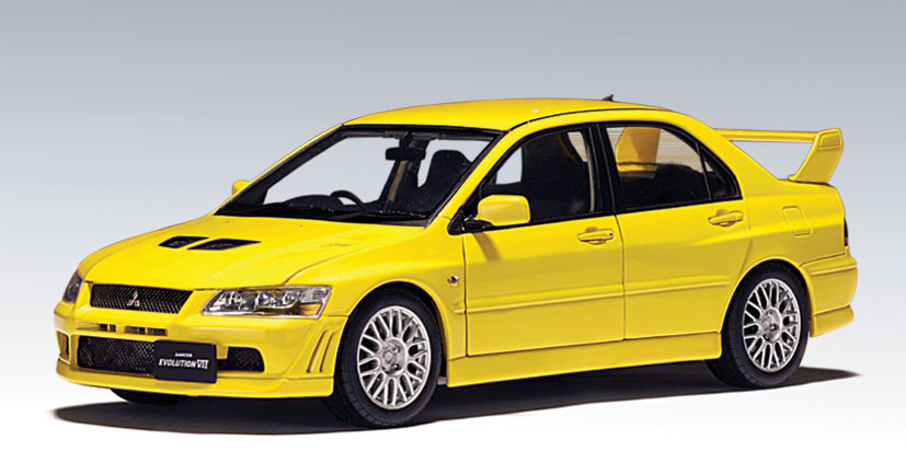 AUTOart Mitsubishi Lancer EVO VII Yellow 20231 in 164 scale mDiecast