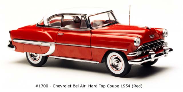 Sun Star 1954 Chevrolet Bel Air Hard Top Coupe Red 1700 in 118 scale