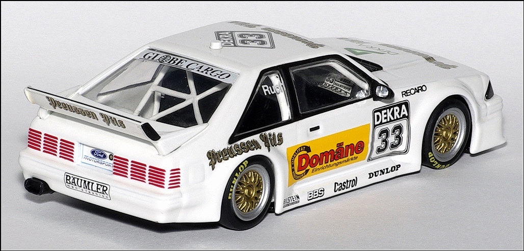 Minichamps: 1993 Ford Mustang GT DTM Team Ruch (G.Ruch) # 33 - White (430 938333) in 1:43 scale
. Picture provided by Natty, 2010-02-20 04:34:15