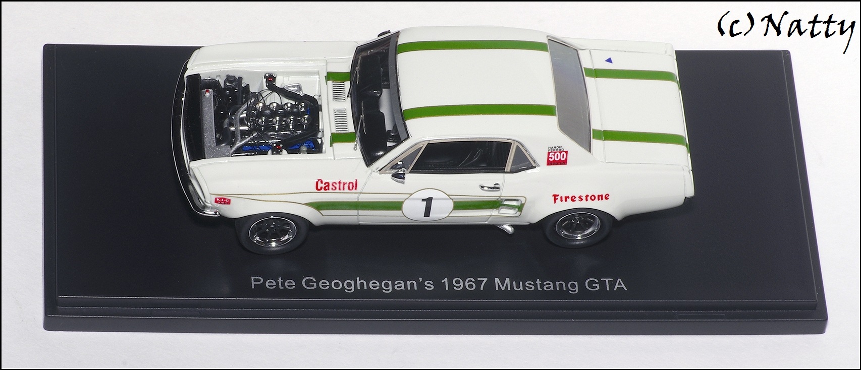 Armco Model Cars: 1967 Ford Mustang GTA Pete Geoghegan - White (APGMGTA) in 1:43 scale
. Picture provided by Natty, 2012-08-09 01:44:29