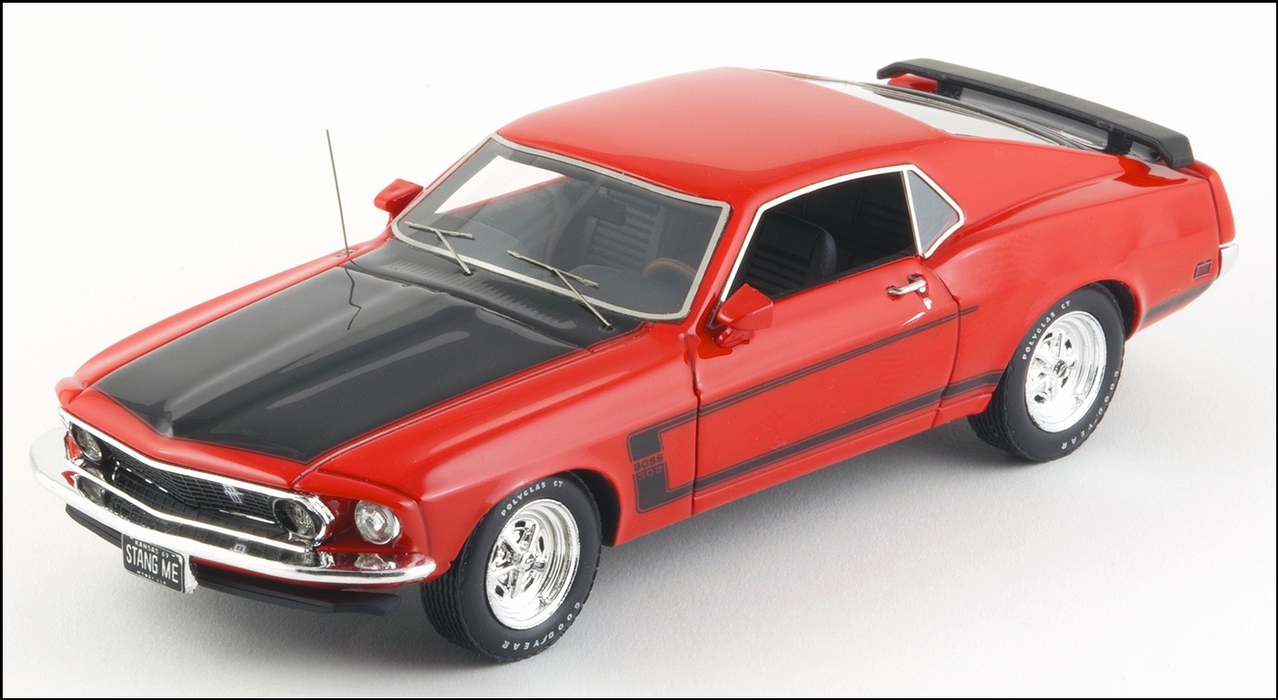 Highway 61: 1969 Ford Mustang Boss 302 - Calypso Coral Red (H61-43003) в 1:43 масштабе