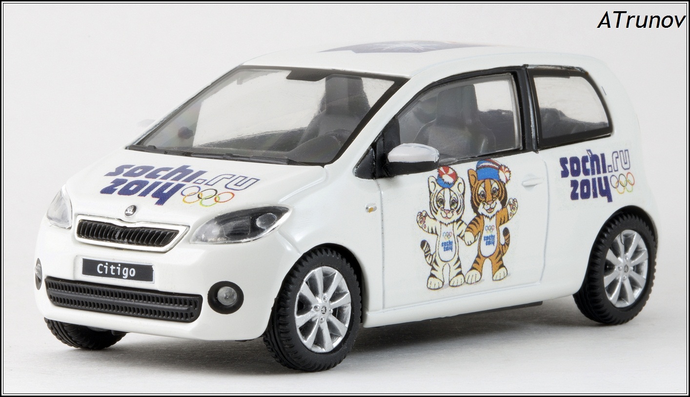 Abrex: 2011 Skoda Citigo Sochi 2014 Olympic - White (143AB-021E) im 1:43 maßstab